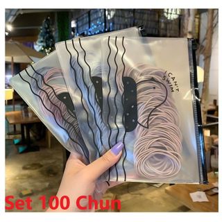 Set 100 chun buộc tóc kèm túi zip giá sỉ