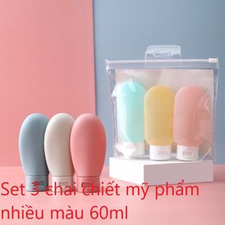 Set 3 chai chiết mỹ phẩm nhiều màu 60ml