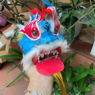 Đầu lân mini trang trí mâm cỗ trung thu nhiều màu