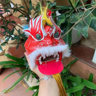 Đầu lân mini trang trí mâm cỗ trung thu nhiều màu