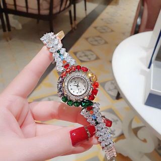 ĐỒNG HỒ NỮ CHÍNH HÃNG FUNMEI F2073 DÂY BẠC ĐÁ MÀU FULLBOX TEM HÃNG