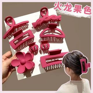 Set kẹp tóc đỏ 8 chi tiết giá sỉ