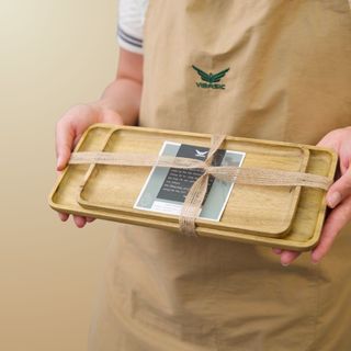 Khay đựng đồ hình chữ nhật Vibasic làm từ gỗ tràm, đa dạng kích thước, thích hợp decor trang trí tại nhà, quán cafe-nhà hàng