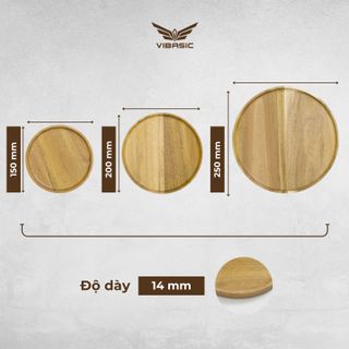 Khay đựng đồ hình tròn Vibasic làm từ gỗ tràm, đa dạng kích thước, thích hợp decor trang trí tại nhà, quán cafe-nhà hàng