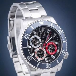 ĐỒNG HỒ NAM CAO CẤP GUET GW0488G DÂY INOX MẶT CHONOGRAP