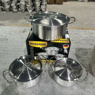 Bộ 3 Nồi Inox Cao Cấp size 16cm, 18cm, 24cm Phù Hợp Cho Tất Cả Các Loại Bếp, Combo Nồi Chất Liệu Cao Cấp Siêu Tiện Dụng