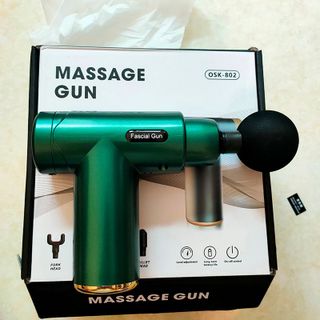 Súng massage 4 đầu Nút bấm Lõi Đồng (Có LOGO) Fascial Gun OSK-802