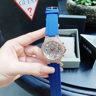 ĐỒNG HỒ NỮ CAO CẤP GUET MẶT CHONOGRAP TRÒN DÂY CAO SU