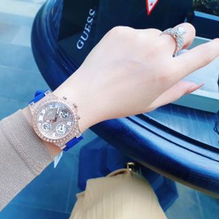 ĐỒNG HỒ NỮ CAO CẤP GUET MẶT CHONOGRAP TRÒN DÂY CAO SU