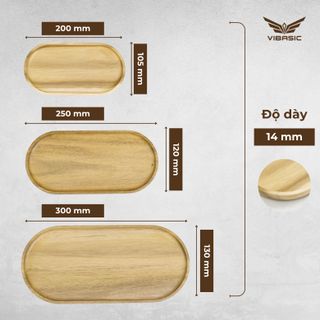 Khay đựng đồ hình oval Vibasic làm từ gỗ tràm, đa dạng kích thước, thích hợp decor trang trí tại nhà, quán cafe-nhà hàng