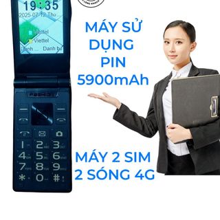Điện thoại nắp gập màu đen FasHioru 4G dành cho người già học sinh - sinh viên