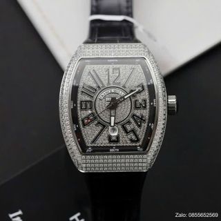 ĐỒNG HỒ NAM SIÊU CẤP CƠ THUY SỸ PRANCK MULER ĐEN FULL HỘT XOÀN