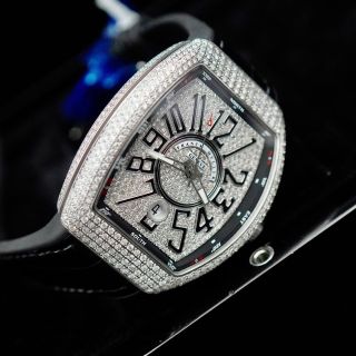 ĐỒNG HỒ NAM SIÊU CẤP CƠ PRANCK MULER ĐEN FULL HỘT XOÀN