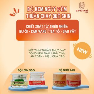 ( Combo ngày đêm ) kem nám thuần chay Quê Skin-bộ lớn 30g