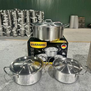 BỘ 3 NỒI FIVERAMIC INOX CÓ QUAI CAO CẤP