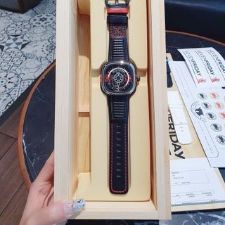 ĐỒNG HỒ NAM SIÊU CẤP SEVEN PRIDAY MÁY AUTOMATIC XANH ĐỎ FULLBOX DÂY