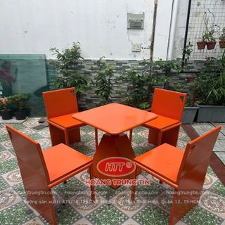 Bàn cafe mặt tôn bàn sắt cafe ngoài trời