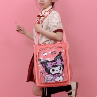 Túi Học Thêm Kuromi  Chất liệu: polyester  Kích thướt: 35cm*30cm*13cm  Màu sắc: hồng