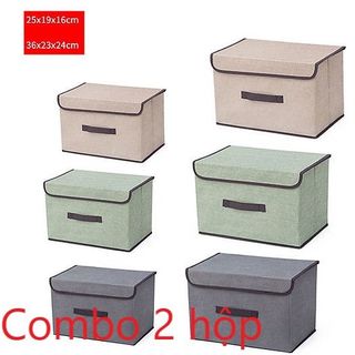 Combo 2 hộp vải cứng đựng đồ
