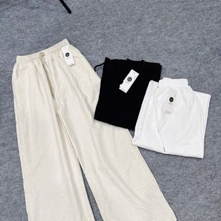 Quần Ống Suông Rộng Dây Rút Linen Cotton Form Đẹp – Vải Mềm Mát Sang Chảnh