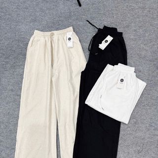 Quần Ống Suông Rộng Dây Rút Linen Cotton Form Đẹp – Vải Mềm Mát Sang Chảnh