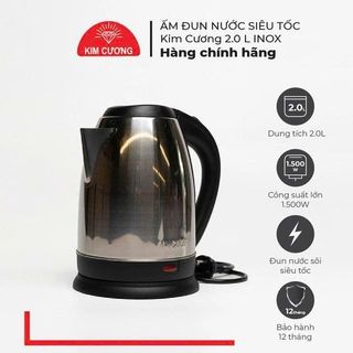 ẤM SIÊU TỐC INOX 2L KIM CƯƠNG CHÍNH HÃNG