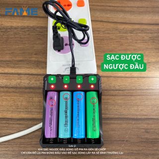 Đế Sạc 404A- Bộ Sạc Pin 18650 Sạc Ngược Được, LI-ION CHARGER 4 Khe Sạc 3.7V-4.2V Có Đèn Báo,Tự Ngắt Khi Sạc Đầy (KHÔNG GỒM PIN)