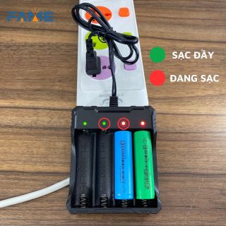 Đế Sạc 404A- Bộ Sạc Pin 18650 Sạc Ngược Được, LI-ION CHARGER 4 Khe Sạc 3.7V-4.2V Có Đèn Báo,Tự Ngắt Khi Sạc Đầy (KHÔNG GỒM PIN)