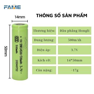 Pin Sạc 14500 500mAh 3.7V, pin sạc 14500 rẻ dùng cho đèn pin nhỏ, loa đài, đồ chơi,…