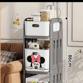 Kệ đẩy 3 tầng có bánh xe MICKEY
