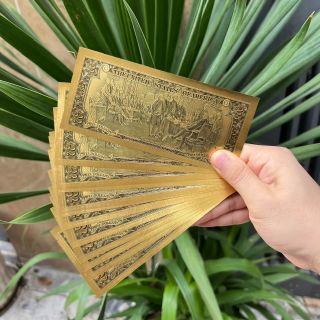 Sỉ Combo 100 Tờ Tiền 2 Đô, 2USD Mạ Vàng Plastic