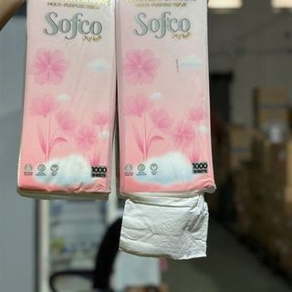 Giấy Rút Khô My Lan SofCo 4 lớp, 1000 tờ (Thùng 10 Gói)