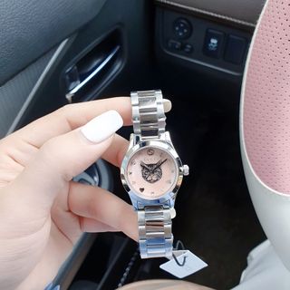 ĐỒNG HỒ NỮ CAO CẤP MỚI NHẤT GUCHI MẶT MÈO DÂY THÉP