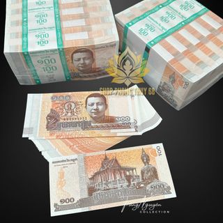 Sỉ Combo 100 Tờ  Tiền Campuchia Hình Phật 100 Rile