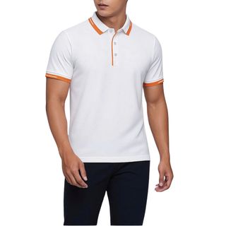 Áo thun polo nam ngắn tay ALIGRO chất liệu cá sấu mắt chim hoạ tiết dệt lé cam sành điệu ALGPLO135