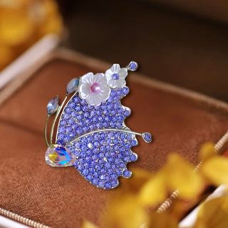 Ghim Trâm Cài Áo Cánh Bướm Tím Đính Đá zircon Sang Trọng Phong Cách Mới Cho nữ (4cm)