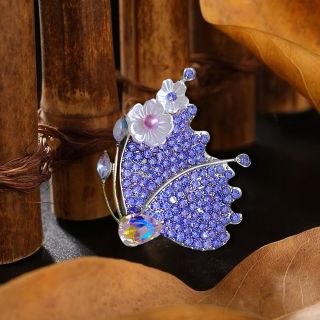 Ghim Trâm Cài Áo Cánh Bướm Tím Đính Đá zircon Sang Trọng Phong Cách Mới Cho nữ (4cm)