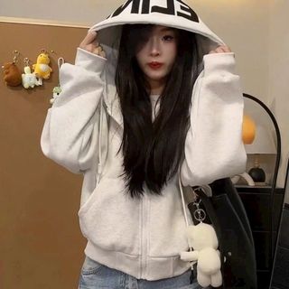 Áo Khoác Hoodie Zip Form Boxy Nam Nữ Unisex Thêu GELINE Kiểu Dáng Basic Dễ Mặc