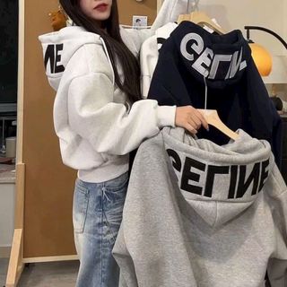 Áo Khoác Hoodie Zip Form Boxy Nam Nữ Unisex Thêu GELINE Kiểu Dáng Basic Dễ Mặc