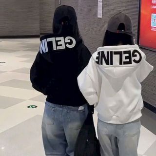 Áo Khoác Hoodie Zip Form Boxy Nam Nữ Unisex Thêu GELINE Kiểu Dáng Basic Dễ Mặc