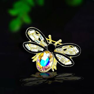 Ghim Trâm Cài Áo Hình Chú Ong Vàng Nhạt Đính Đá zircon Thanh Lịch Phong Cách Mới Cho Nam nữ (4cm)