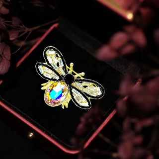 Ghim Trâm Cài Áo Hình Chú Ong Vàng Nhạt Đính Đá zircon Thanh Lịch Phong Cách Mới Cho Nam nữ (4cm)