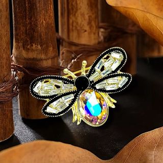 Ghim Trâm Cài Áo Hình Chú Ong Vàng Nhạt Đính Đá zircon Thanh Lịch Phong Cách Mới Cho Nam nữ (4cm)