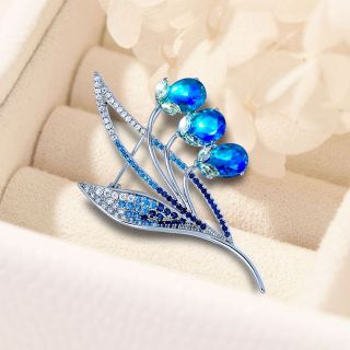 Ghim Trâm Cài Áo Hoa Chuông Xanh Đính Đá zircon Sang Trọng Phong Cách Mới Cho Nam nữ (cm)
