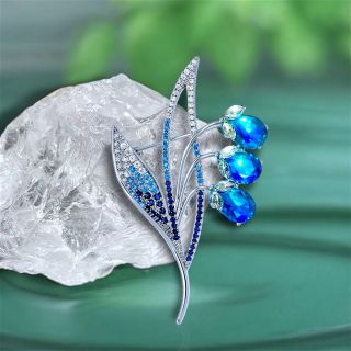 Ghim Trâm Cài Áo Hoa Chuông Xanh Đính Đá zircon Sang Trọng Phong Cách Mới Cho Nam nữ (cm)