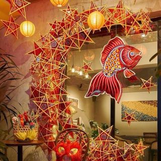 Đèn Ông Sao Màu Đỏ , KHÔNG VIỀN , Chiec Đèn Ông Sao Trang Trí, Decor Trung Thu. Cách Trang Trí Đèn Ông Sao Đẹp Nhất