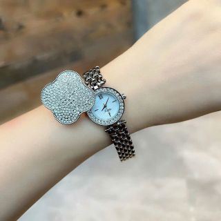 ĐỒNG HỒ NỮ CHÍNH HÃNG SCOTTIE DÂY THÉP MẶT CỎ BỐN LÁ NẮP FULLBOX