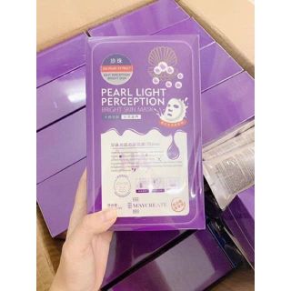 Mặt Nạ Pearl Light Perception Tím Maycreate Dưỡng Trắng