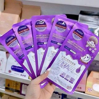 Mặt Nạ Pearl Light Perception Tím Maycreate Dưỡng Trắng