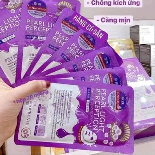 Mặt Nạ Pearl Light Perception Tím Maycreate Dưỡng Trắng